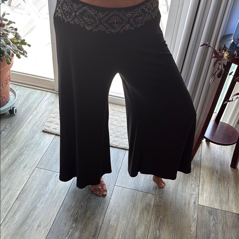 Elegant Black Wide-Leg Palazzo Pants